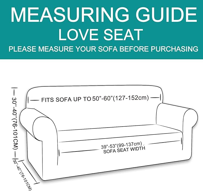 U-NICE HOME Loveseat Cover Stretch Couch Cover Sofa Cover Sofa Slipcover Furniture Protector for 2 Cushion Couch Sofa Pet Friendly(Loveseat, Sand)
