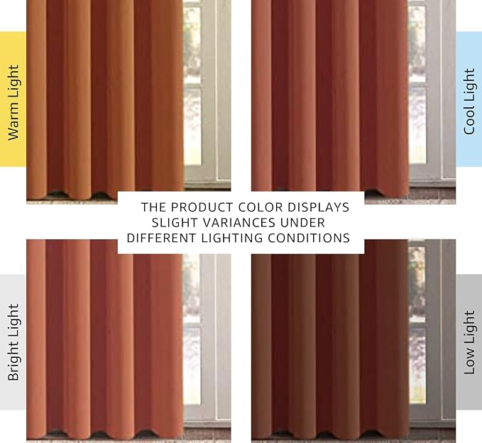 H.VERSAILTEX Blackout Curtain for Living Room Thermal Insulated Grommet Window Treatment Panel for Bedroom, Energy Saving Curtain for Large Window, Thick and Soft - Orange -Set of 1 Panel, 52'W x 96'L