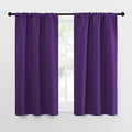 NICETOWN Kitchen Curtains, Short Blackout Curtains & Drapes, Home Decoration Window Treatment Cafe Curtain Panels with Rod Pocket (Royal Purple, 34-inch Wide x 54-inch Long, 2 Panels)