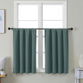 Simplebrand Ava Dark Green Short 36 Inches Blackout Curtain 2 Panels Set, Half Window Rod Pocket Privacy Curtain Tiers for Kitchen, Curtains Blackout for Bathroom Shades, W40 x L36 Inch, Dark Green
