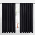 NICETOWN Black Blackout Curtain Blinds - Solid Thermal Insulated Window Treatment Blackout Drapes for Bedroom (2 Panels, 70 inches Wide by 63 inches Long)