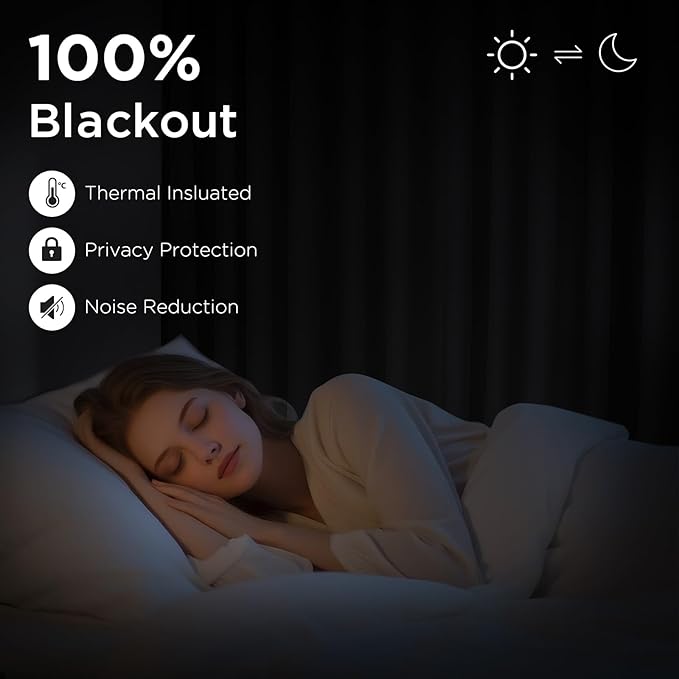 CUCRAF Dark Grey Blackout Curtains 96 inch Length 2 Panels Set, Rod Pocket Room Darkening Drapes for Bedroom Living Room, Insulated Thermal Light Blocking Window Curtain (W52 x L96 Inch)