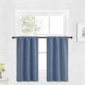 RYB HOME Kitchen Blackout Curtains Over Sink 36 inch Length, Rod Pocket Summer Light UV Blocking Energy Efficient, Cabinet Shelf Cupboard Coverings, Width 29 by Length 36, Stone Blue, 2 Panels
