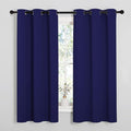NICETOWN Navy Blue Blackout Curtains 40 inches Length for Kitchen, 2 Panels, 29" Wide, Thermal Insulated Decoration Drapes for Small Window