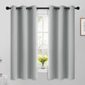 Yakamok 63 Inch Length Blackout Curtains for Bedroom, Thermal Insulated Room Darkening Grommet Top Window Drapes for Living Room,Light Grey,42W x 63L,2 Panels