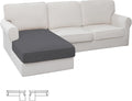 Easy-Going Stretch Sectional Couch Covers 1 Piece Chaise Lounge Slipcover L Shape Separate Cushion Couch Seat Chaise Cover for Both Left/Right Sectional Couch Gray