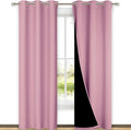 NICETOWN Crystal Pink Full Shade Curtain Panels, Pair of Thermal Insulated & Energy Efficiency Blackout Curtains for Living Room Windows, Lined Silky Performance Window Dressing (42" Wide x 84" Long)