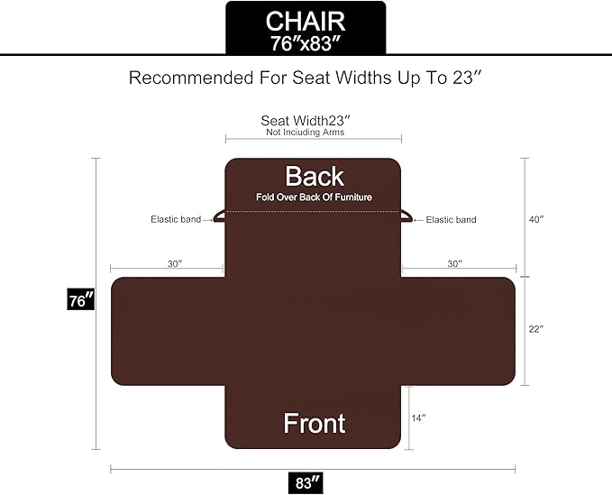 U-NICE HOME Recliner Chair Covers Reversible Chair Cover Pet Covers for Dogs with Elastic Straps Water Resistant Diamond Quilted (23''Armchair, Sand/Beige)