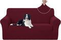 U-NICE HOME Oversized Stretch Loveseat Couch Cover Sofa Covers Washable Sofa Slipcover Furniture Protector for 2 Cushion Couch Sofa Pet Friendly, Burgundy