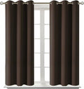 BGment Blackout Curtains for Living Room - Grommet Thermal Insulated Room Darkening Curtains for Bedroom, Set of 2 Panels (38 x 45 Inch, Brown)