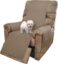 U-NICE HOME Recliner Chair Covers Reversible Chair Cover Pet Covers for Dogs with Elastic Straps Water Resistant Diamond Quilted (28''Recliner Oversized, Taupe/Taupe)