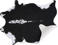 AROGAN 8x10 Feet Faux Cowhide Area Rugs for Living Room, Animal Skins Cow Hide Rug for Bedroom, Cool Western Christmas Decor, Thin Leather Cow Hide Carpets Fireplace Rug, Black