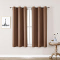 ChrisDowa Blackout Curtains 48 inches Long for Bedroom - 2 Panels Set Grommet Thermal Insulated Room Darkening Curtains for Living Room (Cappuccino, 42 x 48 Inch)