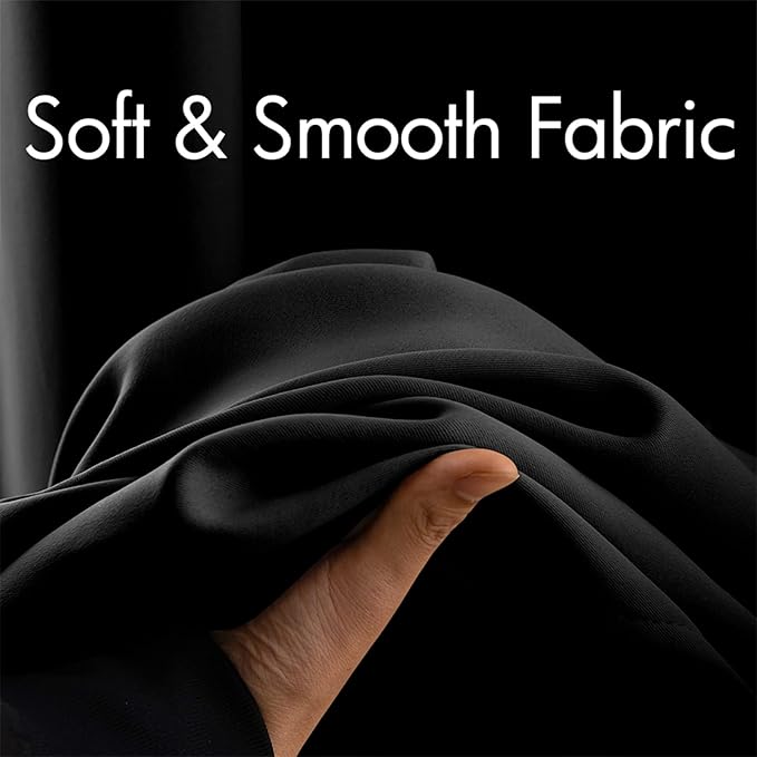 MIULEE Blackout Curtains Room Darkening Thermal Insulated Drapes Solid Window Treatment Set Grommet Top Light Blocking Curtain for Living Room/Bedroom 2 Panels 52 x 84 inch Black