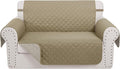 Reversible Loveseat Sofa Covers Couch Cover Furniture Protector(Loveseat Small,Camel/Beige)