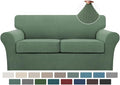 Turquoize 3 Piece Sofa Covers for 2 Cushion Couch Sofa Slipcover Soft Couch Cover for Dogs-Washable Sofa Furniture Covers with 2 Individual Cushion Covers (2 Cushion Sofa, Loden Frost)