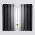 SimpleHome Ombre Room Darkening Curtains for Bedroom, Gradient Black to Grey White Light Blocking Thermal Insulated Grommet Window Curtains/Drapes for Living Room,2 Panels, 62x63 inches Length