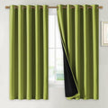 NICETOWN 100% Blackout Lined Curtains, Fresh Green, 1 Pair, 70" Width x 63" Length Each Panel, 2 Thick Layers Completely Blackout Window Treatment Thermal Insulated Drapes for Kitchen/Bedroom