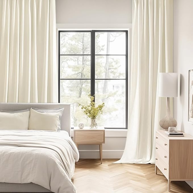 MIULEE Birch Back Tab Blackout Curtains 102 Inch Long 2 Panels Set for Bedroom, Rod Pocket/Pinch Pleated Thermal Insulated Living Room Darkening Light Blocking Floor to Ceiling Drapes