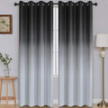 SimpleHome Ombre Room Darkening Curtains for Bedroom, Gradient Black to Grey White Light Blocking Thermal Insulated Grommet Window Curtains/Drapes for Living Room,2 Panels, 52x84 inches Length