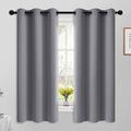 Yakamok 63 Inch Length Grey Blackout Curtains for Bedroom, Thermal Insulated Room Darkening Grommet Top Window Drapes for Living Room,42W x 63L,2 Panels