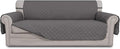 Easy-Going 4 Seater Sofa Slipcover Reversible Sofa Cover Water Resistant Couch Cover with Foam Sticks Elastic Straps Furniture Protector for Pets Children Dog Cat (XX-Large, Gray/Gray)