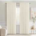 MIULEE Birch Back Tab Blackout Curtains 90 Inches Long 2 Panels Set for Living Room Bedroom Privacy, Rod Pocket/Pinch Pleat Thermal Insulated Room Darkening Pleated Light Blocking Drapes