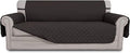 Easy-Going Reversible Couch Cover for 3 Cushion Couch Sofa Cover for Dogs Water Resistant Furniture Protector Cover with Foam Sticks Elastic Straps for Pet Cat (Sofa, Chocolate/Chocolate)