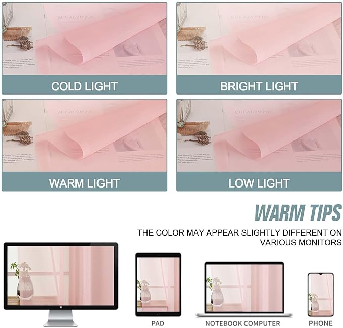 Blush Pink Small Sheer Curtains Tier 24 Inches Length 2 Pieces, Light Filtering Cafe Curtains for Living Room Bathroom, Modern Window Treatments Dual Rod Pocket Panels, 2X42Wx24L Inches