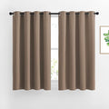 NICETOWN Blackout Draperies Curtains Panels - Window Treatment Thermal Insulated Solid Grommet Blackout Drapes for Bedroom (Set of 2, 52 by 45 Inch, Cappuccino)