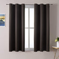ChrisDowa Small Window Curtains 40 inches Long for Bedroom - Grommet Short Thermal Insulated Room Darkening Curtains for Kitchen (2 Panels, Brown, 29 x 40 Inch)