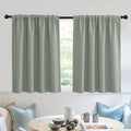 RYB HOME Short Blackout Curtains for Small Window, Sunmmer Heat Light Blocking Privacy Protection Curtains for Sunroom Laundry Room Stair Window, Width 52 by Length 36, Greyish Green, Set of 2