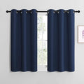NICETOWN Blackout Curtain Panels for Bedroom, Navy, 2 Panels, W29 x L30-inch, Thermal Insulated Grommet Top Blackout Draperies and Drapes for Basement