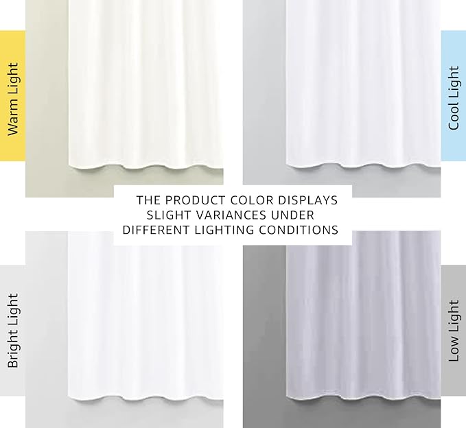 NICETOWN Bedroom Curtains - Window Treatment Rod Pocket Curtains/Drapes for Bedroom (2 Panels, 42 by 63, White)