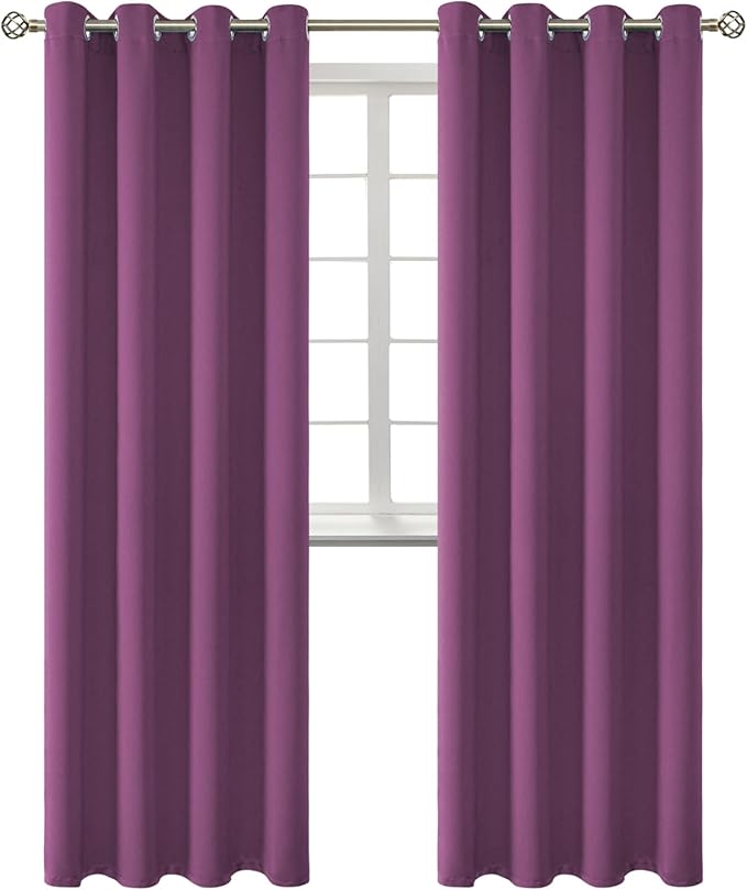 BGment Room Darkening Curtains 95 Inches Long - Grommet Thermal Insulated Drapes Window Treatment Curtains for Bedroom, 2 Panels, 52 x 95 Inch, Eggplant Purple