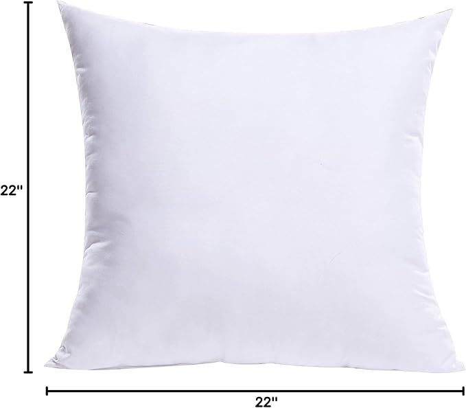 MIULEE Throw Pillow Insert Premium Pillow Stuffer Sham Square for Decorative Cushion Bed Couch Sofa 22x22 Inch