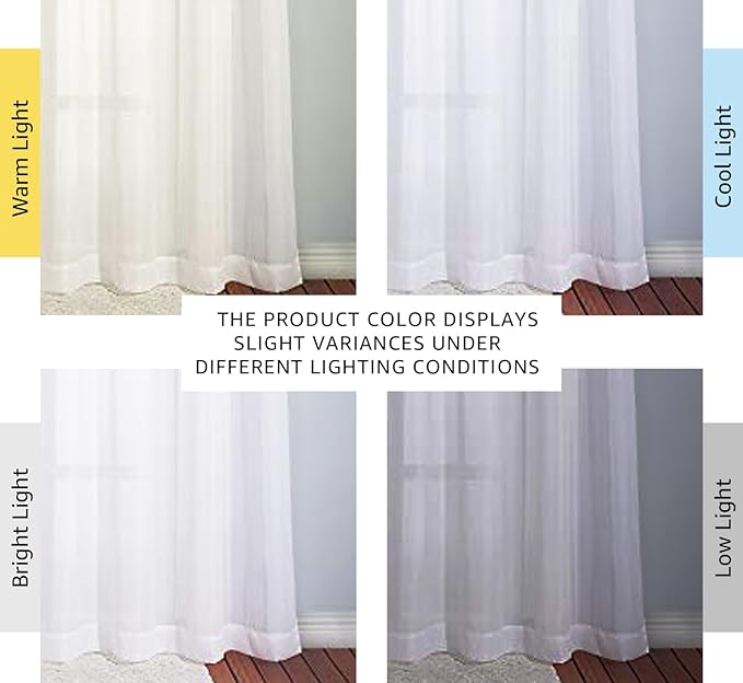 NICETOWN Voile White Sheer Curtains for Bedroom - Grommet Light Filtering Elegant Panels Lightweight & Breathable Window Treatments for Living Room, W54 x L90, 1 Pair