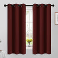 Yakamok 63 Inch Length Burgundy Red Blackout Curtains for Bedroom 63 Inch Length, Thermal Insulated Room Darkening Grommet Top Window Drapes for Living Room,42W x 63L,2 Panels