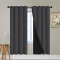 Yakamok 100% Blackout Curtains, 2 Thick Layers Thermal Insulated Total Blackout Drapes for Bedroom, Heat Blocking Window Curtains for Living Room(Charcoal Grey, 52Wx72L, 2 Panels)