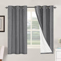 H.VERSAILTEX Primitive Linen Curtains 100% Blackout Curtain Drapes Burlap Fabric Curtains with White Thermal Insulated Liner, Grommet Top Drapes Living Room/Bedroom (2 Panels, 42 x 63 Inch, Grey)