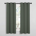 NICETOWN Thermal Insulated Curtains Blackout Draperies, Window Treatment Solid Grommet Room Darkening Drape Panels for Bedroom (Dark Mallard, Set of 2 Panels, 34 by 63 inches Long)