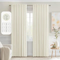 MIULEE Cream Back Tab Blackout Curtains 72 Inches Long 2 Panels Set for Living Room Bedroom Privacy, Rod Pocket/Pinch Pleat Thermal Insulated Room Darkening Pleated Light Blocking Drapes