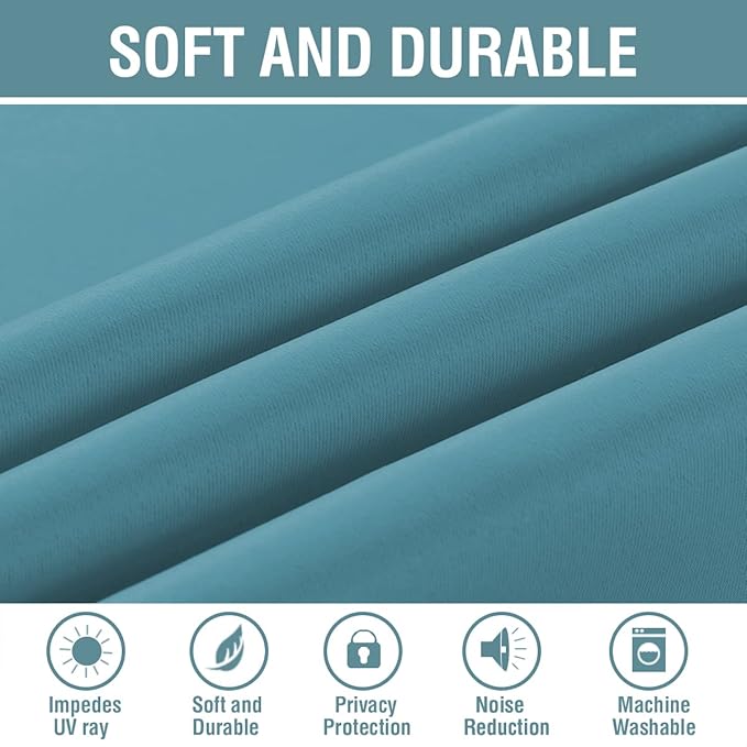 H.VERSAILTEX Blackout Curtain for Living Room Thermal Insulated Window Treatment Curtain Extra Long 63 inch Length Energy Saving Solid Grommet Top Blackout Drape, One Panel, Storm Blue, 52" W x 63" L
