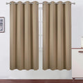 LEMOMO Blackout Curtains 66 x 72 Inch Long Natural Curtains Set of 2 Panels Room Darkening Curtains for Bedroom and Living Room