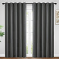 Yakamok Blackout Curtains Room Darkening Thermal Insulated Window Panels,Solid Grommet Top Drapes for Bedroom/Living Room(62Wx96L, Dark Grey, 2 Panels)