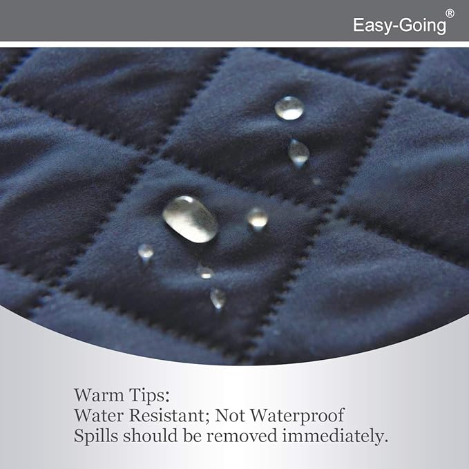 Easy-Going Futon Sofa Slipcover Reversible Sofa Cover Armless Cover Furniture Protector Couch Cover Water Resistant Pets, Kids, Children, Dog, Cat Dark Blue/Light Blue
