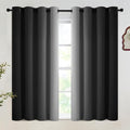 SimpleHome Black Ombre 100% Blackout Curtains for Bedroom 45 Inches Long, Room Darkening Thermal Insulated Grommet Curtains for Living Room, 2 Panels, 52x45 inches Length