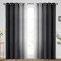 SimpleHome Ombre Room Darkening Curtains for Bedroom, Gradient Black to Grey White Light Blocking Thermal Insulated Grommet Window Curtains/Drapes for Living Room,2 Panels, 62x96 inches Length