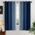 Yakamok Blue and Greyish White Ombre Curtains 63 Inch Length, Room Darkening Gradient Color Curtains for Bedroom,Light Blocking Thermal Insulated Window Drapes for Living Room(2 Panels, 52x63 Inch)