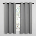 NICETOWN Silver Grey Thermal Insulated Grommet Blackout Curtains, Kids Window Drape Panel for Nursery, Privacy Short Curtains (2 Panels, W42 x L63 -Inch)